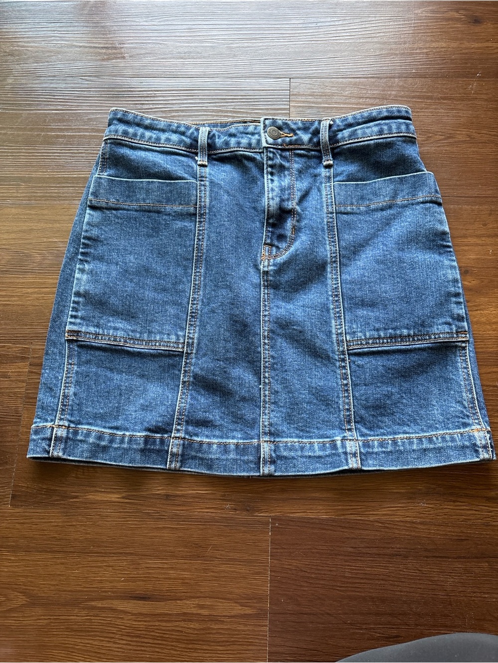 Old Navy Blue Denim Patch-Pocket Mini Skirt
